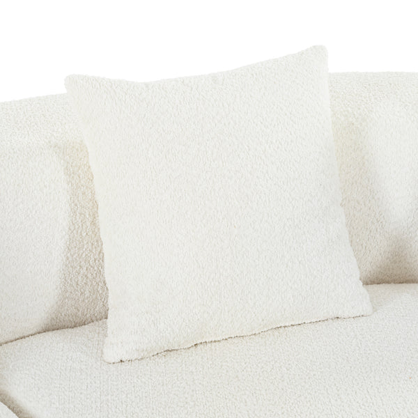 English Elm U_Style Curved Modular 132" Chenille Sectional Sofa with Plush Spring Cushions for Cozy Living Beige WY000456AAA