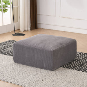 English Elm Boneless 113" U-Shaped Cloud Sectional Sofa — Plush Corduroy Full-Foam Modular Sleeper with Ottomans Gray W3401P346170