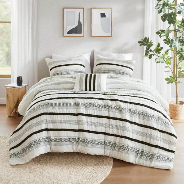 English Elm 7 Stripe Comforter and Quilt Set Full/Queen - Soft Microfiber, Reversible Coverlet, Quilted Shams & Pillow Multicolor 23.23 L x 19.68 W x 11.22 H B035P280390