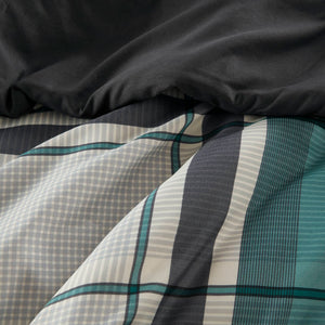 English Elm 9 Plush Plaid Comforter Set Full Teal & Black – 9-Piece Microfiber Bedding with Sheets, Skirt B035P319866