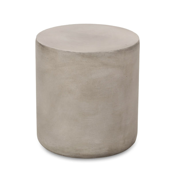 English Elm Outdoor Mgo Concrete Cylinder Side Table Lightweight Patio Accent in Gray N773P387262G