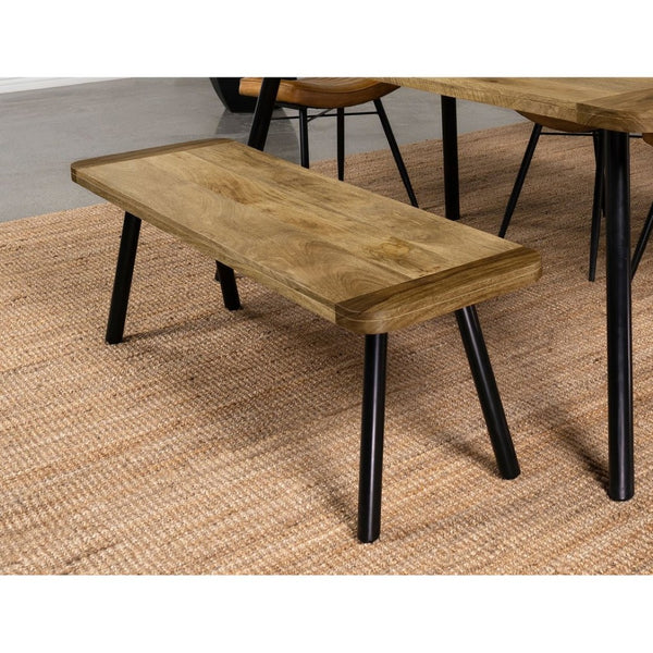 English Elm Jennie Mango Sheesham Wood Dining Bench with Iron Legs for Rustic Modern Spaces B062P447835
