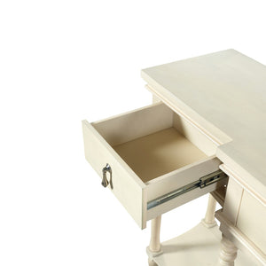 English Elm [video] Solid Pine Console Table Ornate Carved Legs Copper Hardware Soft-close Drawers White N759P433566K