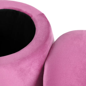Crestview Collection Modern Velvet Ottoman: Stylish Mushroom-inspired Accent With Hidden Storage For Chic Living Spaces Pink Solid Wood Evfzr3907hpnk