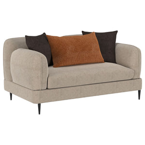 English Elm Repley Chenille Upholstered Loveseat with Sculpted Arms and Tapered Metal Legs B062P448031