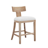 Christopher Knight Home® - Noble House - - 27" Counter Stools Set Of 2, Upholstered Counter Height Bar Stools With Solid Rubber Wood Frame, Backrest, Footrest, Armless Barstools For Home Bar, Kitchen Counter, Beige & Natural