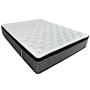 English Elm Premium 16 in. Pocket Coil Hybrid Mattress Queen Plush Euro Top Gel Memory Foam for Cool Comfort Grey+White 64 L x 15 W x 15 H B011P203032