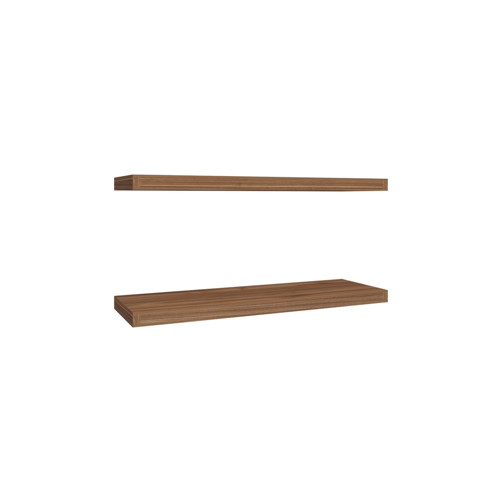 English Elm Floating Shelves - Elegant Mahogany Finish, Space-Saving Design, Perfect For Modern Home Décor B097P250920