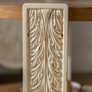 English Elm Carved Solid Wood Coffee Table with Intricate Palace Carvings, Dual-Layer Storage, Retro Charm W3158P297426