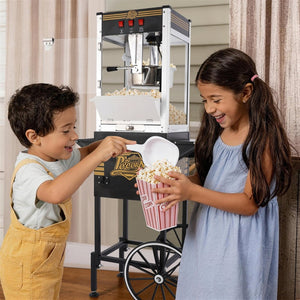 English Elm 12oz Retro Cart Popcorn Machine with Three Candy Dispensers for Parties W2841P392621
