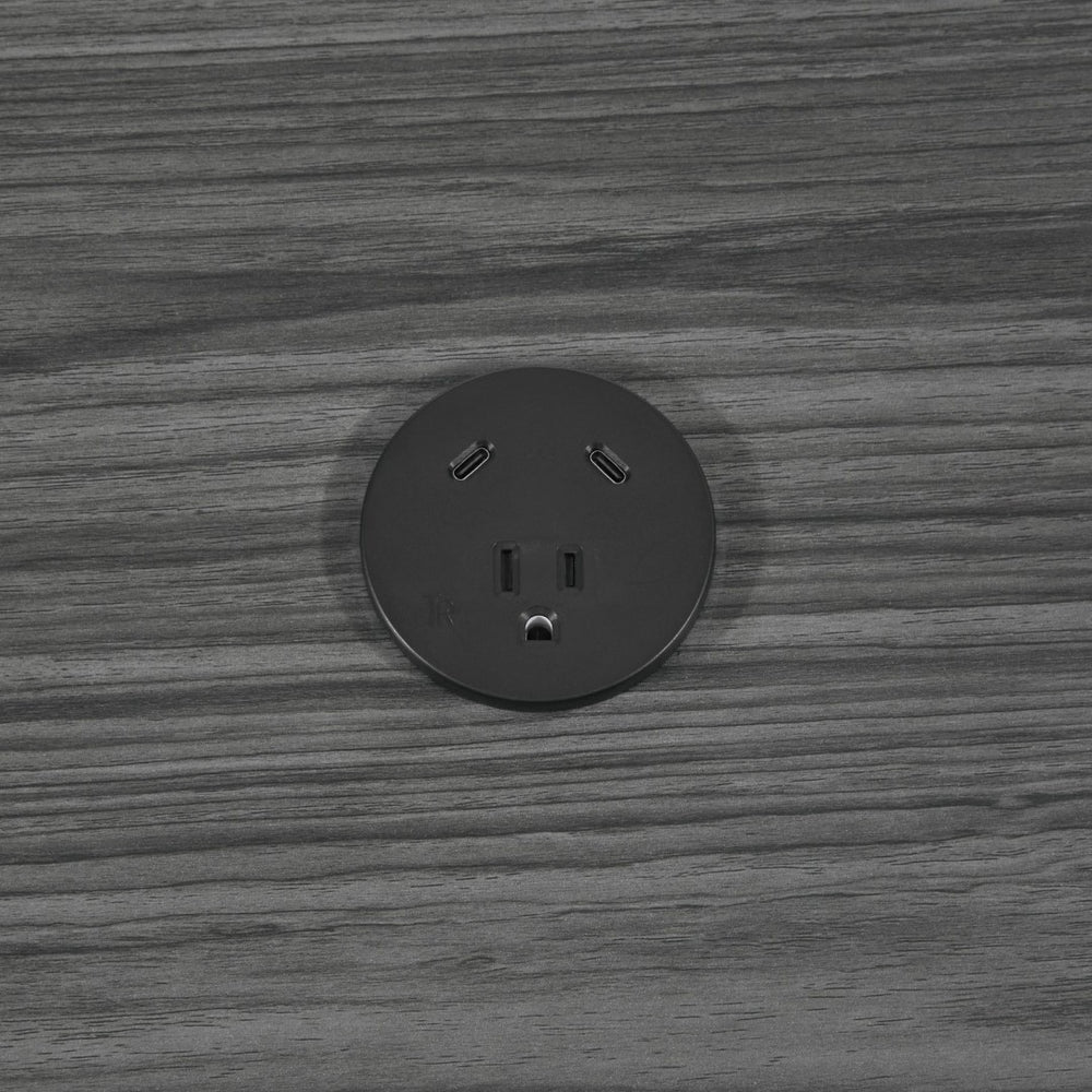 OSP Home Furnishings Grommer 65w Usb-c Grommet Charger for Desks with Tool-free Plug-and-play Setup Black PM7102B