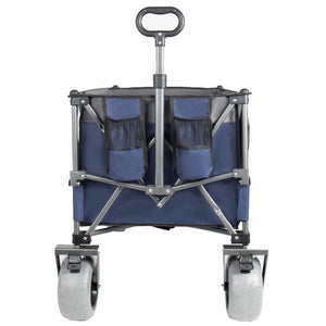 English Elm 52-inch Heavy Duty Folding Utility Wagon 560lb Capacity All Terrain Collapsible Cart Blue Gray W2932P417646