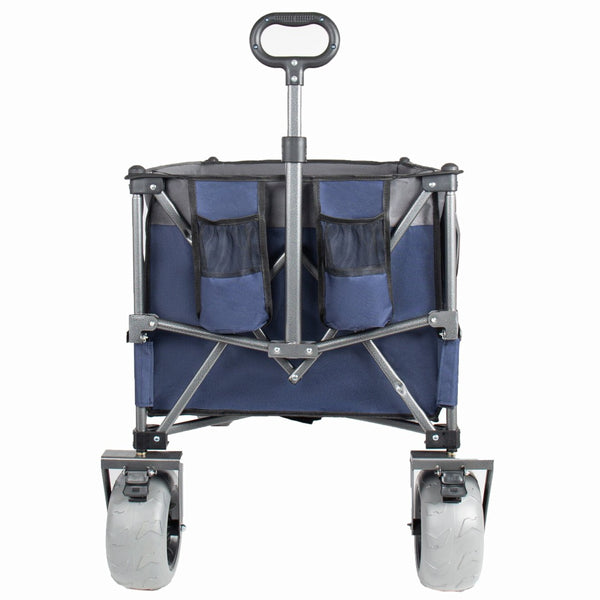 English Elm 52-inch Heavy Duty Folding Utility Wagon 560lb Capacity All Terrain Collapsible Cart Blue Gray W2932P417646
