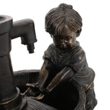 Christopher Knight Home® - Noble House - Schramling Outdoor Children At Water Pump Fountain, Dark Brown