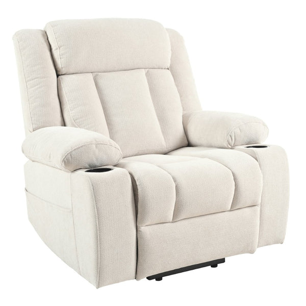 English Elm Power Lift Recliner Chair - Comfortable Fabric Seating With Remote, Cup Holders & Extended Footrest W1028S00042-GIGA