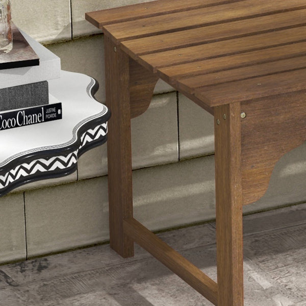 English Elm Outsunny Rustic Wooden Garden Bench - 3-Seat Curved Slatted Outdoor Furniture For Deck & Poolside Relaxation W2225P174074-GIGA