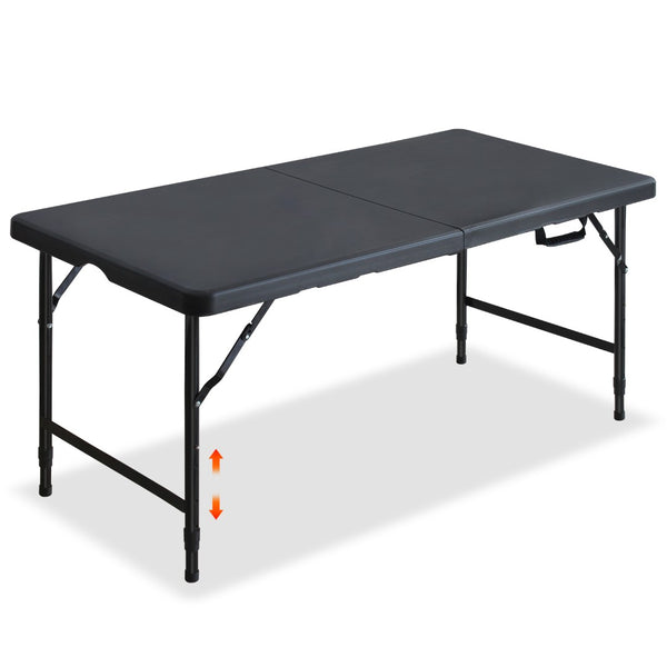 English Elm 4ft Folding Plastic Utility Tables Set of Two Adjustable Height Portable Outdoor Party W1408P447135