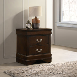 English Elm Demetra Cappuccino Nightstand with 2 Drawers, Vintage Bail Handles, Tapered Legs, Warm Espresso Finish B062P328728