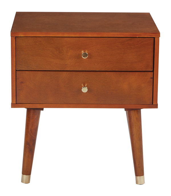 OSP Home Furnishings Cupertino Side Table Light Walnut