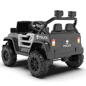 English Elm 12v Kids Police Ride on Car with Remote Control Dual Motors Suspension and Bluetooth W1578P353183