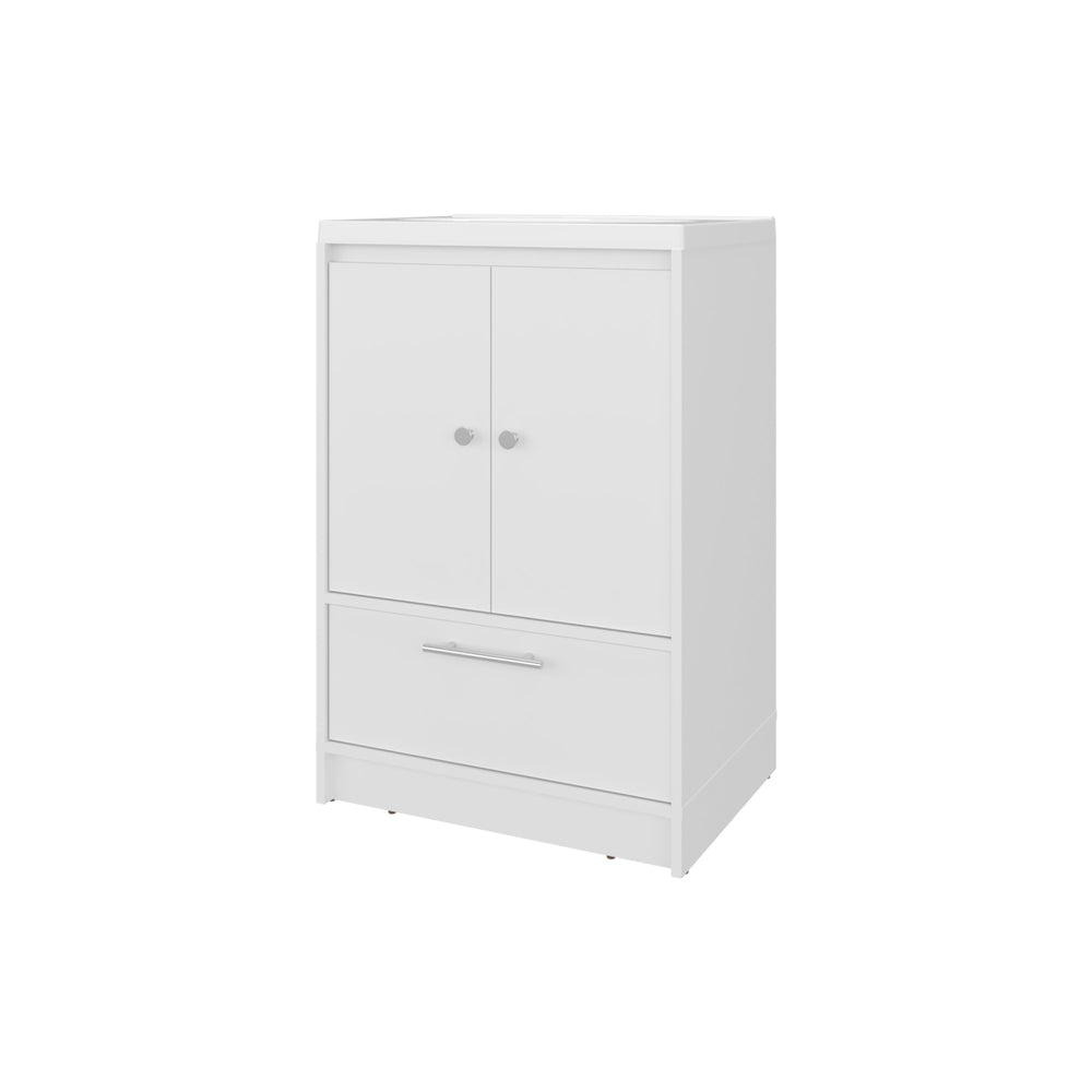 English Elm White 36" 2-Door Freestanding Bathroom Vanity with Sink, Bottom Drawer Storage, Clean Timeless Look B062P355544