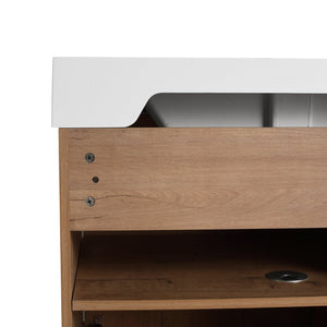 English Elm 60" Freestanding Double Sink Bathroom Vanity with Soft-close Doors and Three Drawers W999S00528