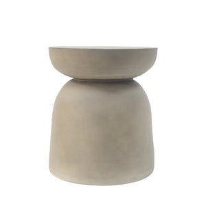 English Elm Christopher Knight Home® - Outdoor Round Top MGO Drum Side/End Table — Lightweight Concrete Accent Table for Indoor & Patio Use LIGHT GREY N773P205025G