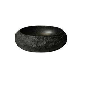 English Elm Luna 18" Bathroom Sink Irregular Oval Resin Vessel with Stone Pattern Artistic Durable Finish Dark Gray W2615P346505