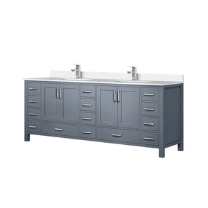 English Elm Dark Grey Double Bath Vanity With Cultured Marble Top, Chrome Faucet, And Abundant Storage Solutions B2731P259155