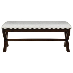 OSP Home Furnishings Monte Carlo Bench Linen, Dark Walnut base