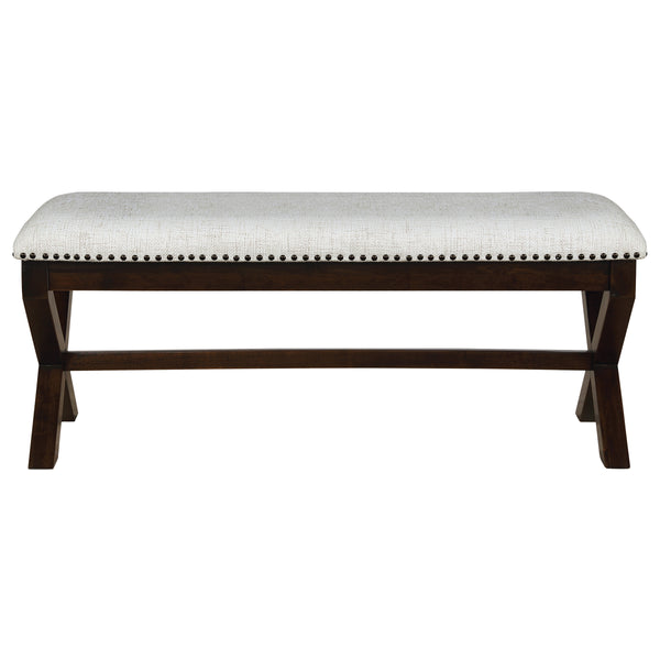 OSP Home Furnishings Monte Carlo Bench Linen, Dark Walnut base