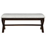 OSP Home Furnishings Monte Carlo Bench Linen, Dark Walnut base