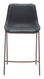 Magnus Counter Stool - Set of 2 Black & Walnut 109935 Zuo Modern