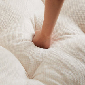 English Elm 94.8" Chenille Modern Deep Seat Sofa Plush Cloud-Like Upholstery, Solid Wood Frame, Luxurious Comfort Beige W1193S00175