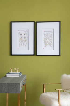 English Elm Set of 2 Framed Wall Art Prints for Living Room and Bedroom, Elegant Minimalist Black Frame Décor (96) Multicolor W2078P390188