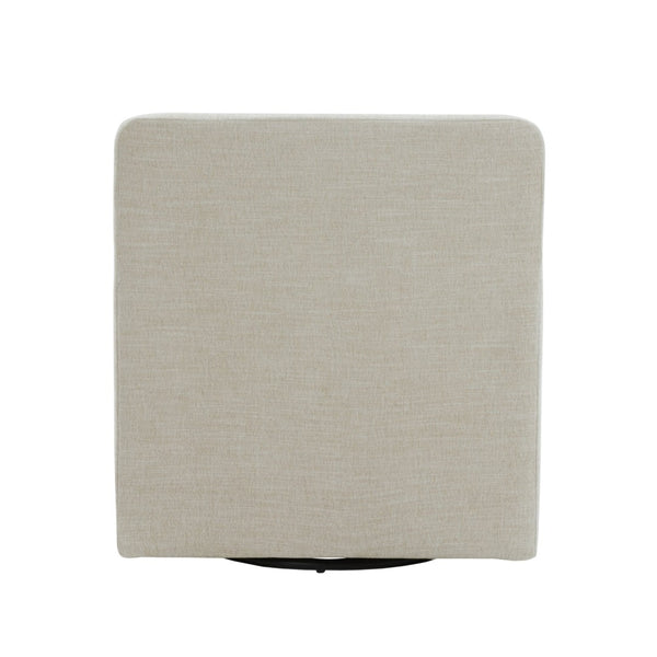 English Elm Torrance Swivel Accent Chair with Antique Brass Nailhead Trim for Modern Living Beige B050P451389