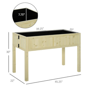English Elm Garden Elevated Fir Wood Planter Box with Foldable Frame for Patio or Balcony T3971P388935