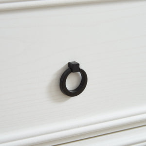 English Elm Modern 6-Drawer Chest of Drawers for Bedroom — Spacious Wooden Dresser with Smooth Glide Drawers, Elegant Patterned Top White W2275P224405