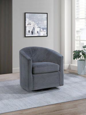 English Elm Swivel Corduroy Accent Chair with U-shaped Back and 360 Degree Base for Any Room B089P416571