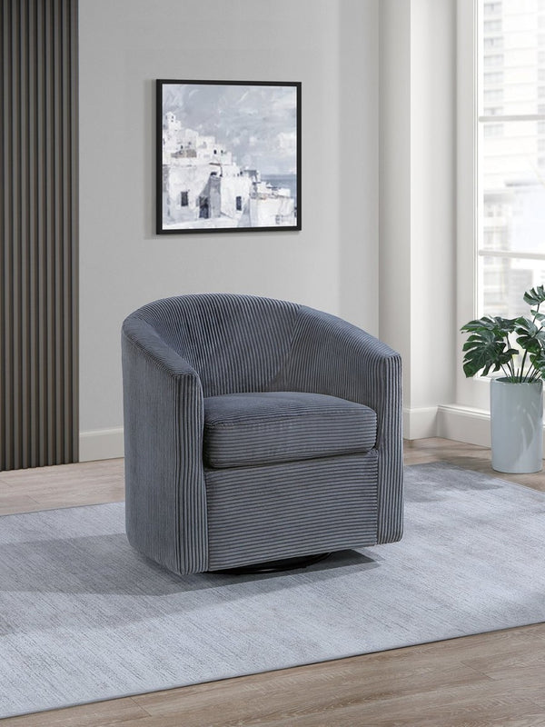 English Elm Swivel Corduroy Accent Chair with U-shaped Back and 360 Degree Base for Any Room B089P416571