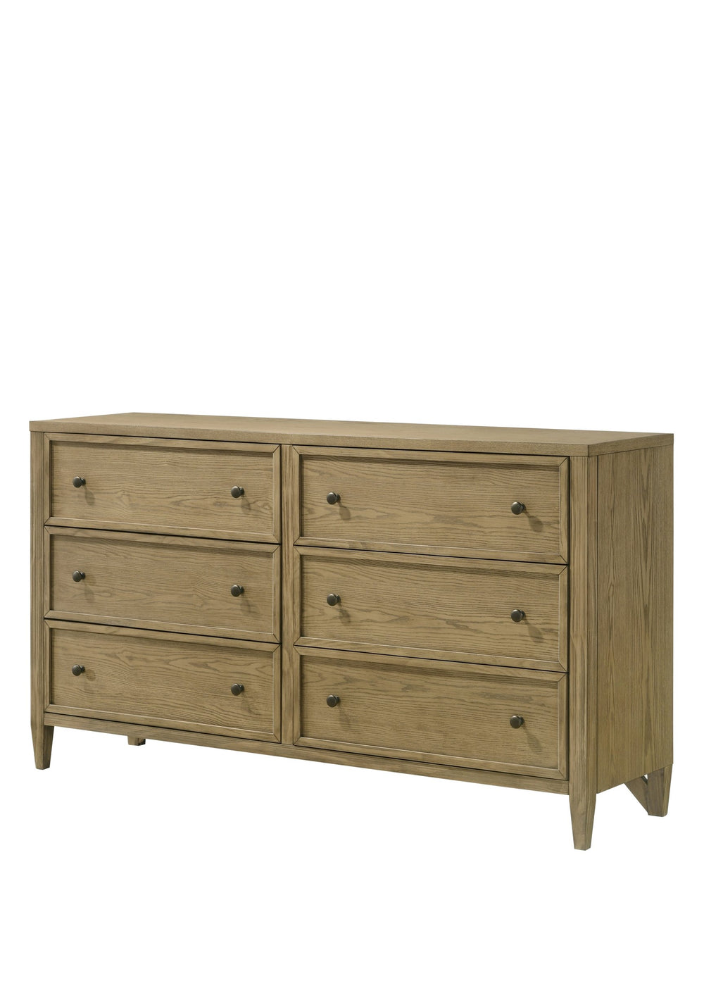 English Elm 1pc Rustic 6-Drawer Dresser 63" Wide Tan Beige Natural Woodgrain Finish Sturdy Storage Centerpiece B011P342787