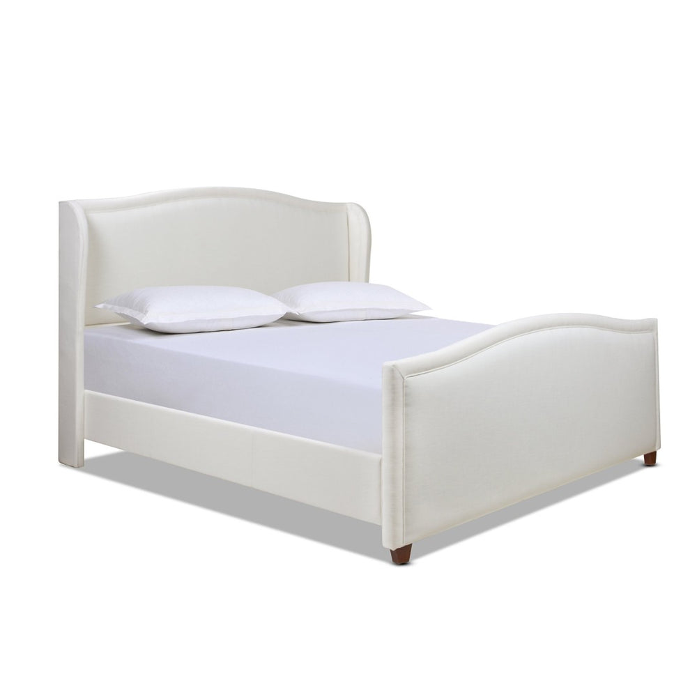 English Elm Carmen Wingback King Bed Polyester Upholstered Shelter Headboard Traditional Bedroom B2719P238234