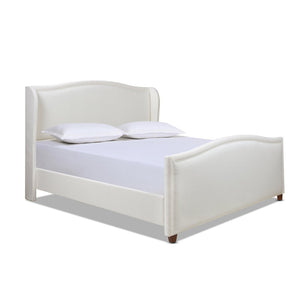 English Elm Carmen Wingback King Bed Polyester Upholstered Shelter Headboard Traditional Bedroom B2719P238234