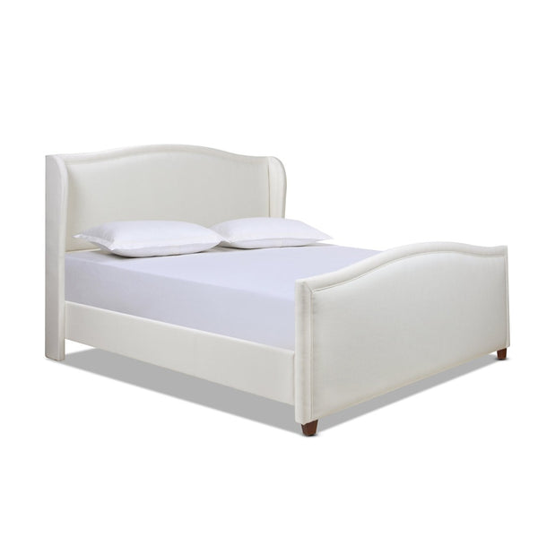 English Elm Carmen Wingback King Bed Polyester Upholstered Shelter Headboard Traditional Bedroom B2719P238234