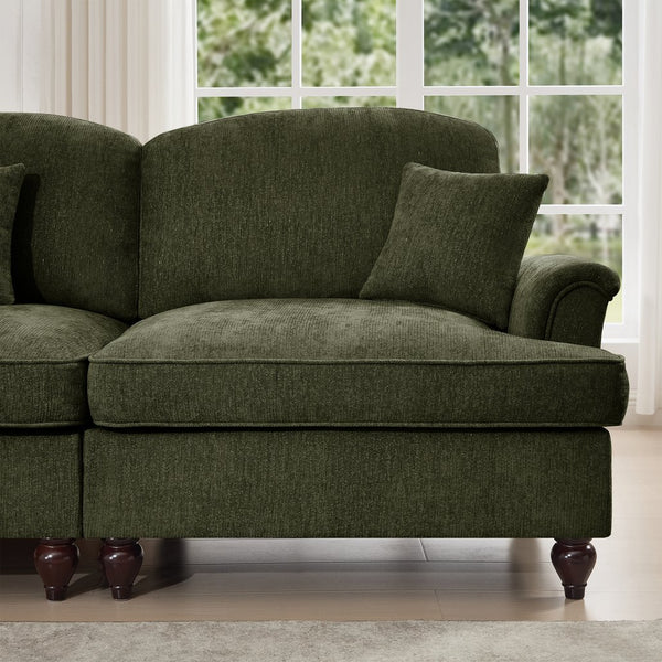 English Elm Classic Comfy Modular U-Shape Sectional Sofa - Elegant Chenille Couch With Flared Arms & Versatile Design W3041S00268