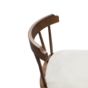 English Elm Christopher Knight Home® - Olivia Classic Windsor-Style Wooden Counter Stools, Set Of 4 In Walnut Finish & Soft Beige Upholstery N775P346246W-S4