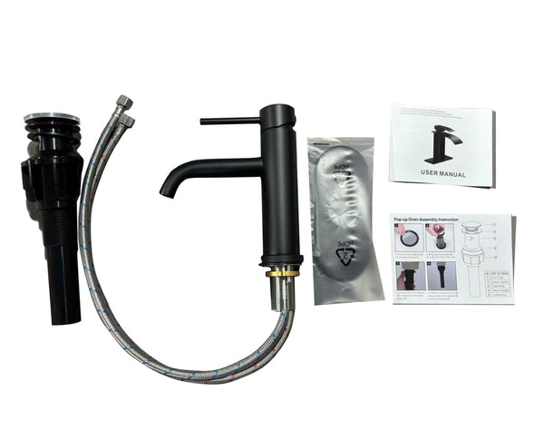 English Elm Single Handle Bathroom Faucet - Matte Black Stainless Steel Lavatory Faucet For Modern Spaces P2 T3177P388139-GIGA