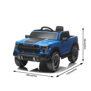 English Elm 12v Kids Ride-on Toy Car with Parental Remote Shock Absorbing Safe Slow Start Blue W1760P426782