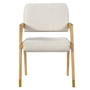 English Elm Mid-century Modern Dining Arm Chairs Rubber Wood Splayed Legs Upholstered Set of 2 N768P446218N
