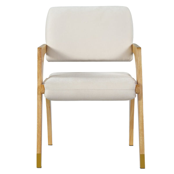 English Elm Mid-century Modern Dining Arm Chairs Rubber Wood Splayed Legs Upholstered Set of 2 N768P446218N